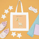 Modern Beauty Oranje Giraffe met naam Tote Bag<br><div class="desc">Modern Beauty Oranje Giraffe met naam</div>
