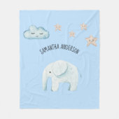Modern Beauty Pastel Blue Elephant & Stars Kind Fleece Deken (Voorkant)