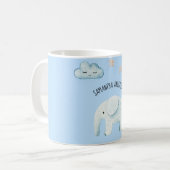 Modern Beauty Pastel Blue Elephant & Stars Kind Koffiemok (Voorkant links)