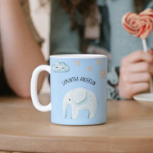 Modern Beauty Pastel Blue Elephant & Stars Kind