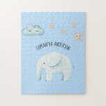 Modern Beauty Pastel Blue Elephant & Stars Kind Legpuzzel<br><div class="desc">Modern Beauty Pastel Blue Elephant & Stars Kind</div>