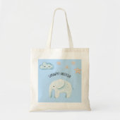 Modern Beauty Pastel Blue Elephant & Stars Kind Tote Bag (Voorkant)