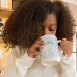 Modern Beauty Pastel Blue Elephant & Stars Kind Tweekleurige Koffiemok<br><div class="desc">Modern Beauty Pastel Blue Elephant & Stars Kind</div>
