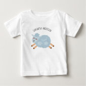 Modern Beauty Pastel Blue Sheep And Kid Name (Voorkant)