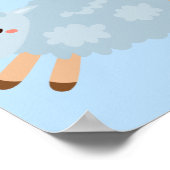 Modern Beauty Pastel Blue Sheep And Kid Name Poster (Hoek)