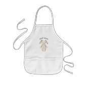 Modern Beauty Pastel Pink Bunny met naam Kinder Schort (Voorkant)