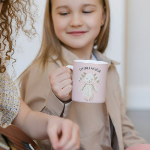 Modern Beauty Pastel Pink Bunny met naam Koffiemok