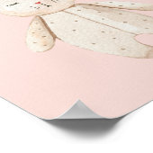 Modern Beauty Pastel Pink Bunny met naam Poster (Hoek)
