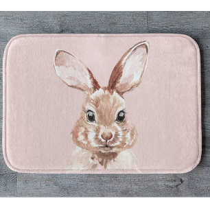Modern Beauty Pastel Pink Waterverf Bunny Lovely Badmat
