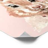 Modern Beauty Pastel Pink Waterverf Bunny Lovely Poster (Hoek)