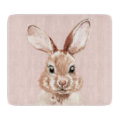 Modern Beauty Pastel Pink Waterverf Bunny Lovely Snijplank (Voorkant)