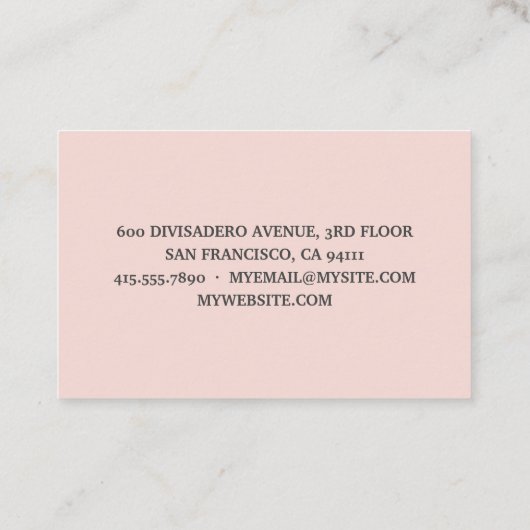 Modern Beauty Pastel Pink Waterverf Bunny Lovely Visitekaartje (Achterkant)