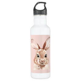 Modern Beauty Pastel Pink Waterverf Bunny Lovely Waterfles