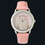 Modern Beauty Pastel Roze Beer met naam Horloge<br><div class="desc">Modern Beauty Pastel Roze Beer met naam</div>