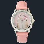 Modern Beauty Pastel Roze Beer met naam Horloge<br><div class="desc">Modern Beauty Pastel Roze Beer met naam</div>