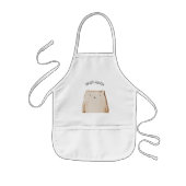 Modern Beauty Pastel Roze Beer met naam Kinder Schort (Voorkant)