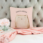 Modern Beauty Pastel Roze Beer met naam Kussen<br><div class="desc">Modern Beauty Pastel Roze Beer met naam</div>