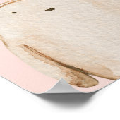 Modern Beauty Pastel Roze Beer met naam Poster (Hoek)