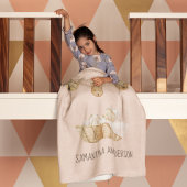 Modern Beauty Pastel Roze Kind Naam Fleece Deken
