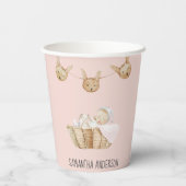 Modern Beauty Pastel Roze Kind Naam Papieren Bekers (Achterkant)