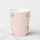 Modern Beauty Pastel Roze Kind Naam Papieren Bekers (Rechts)