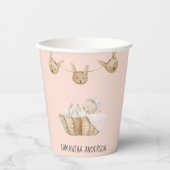 Modern Beauty Pastel Roze Kind Naam Papieren Bekers (Voorkant)