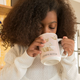 Modern Beauty Pastel Roze Kind Naam Tweekleurige Koffiemok