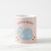 Modern Beauty Pastel Roze Schaap en Kind Naam Koffiemok (Center)