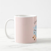 Modern Beauty Pastel Roze Schaap en Kind Naam Koffiemok (Links)