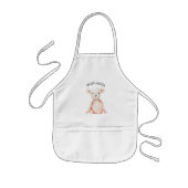 Modern Beauty Pastel Roze Teddy Bear met naam Kinder Schort (Voorkant)