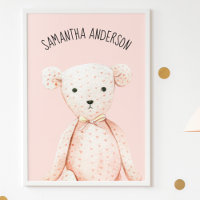 Modern Beauty Pastel Roze Teddy Bear met naam