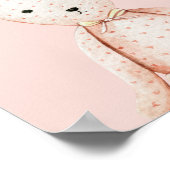 Modern Beauty Pastel Roze Teddy Bear met naam Poster (Hoek)