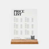 Modern Beauty Prijs Lijst Menu Small Business Acryl Bord (Voorkant)
