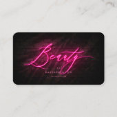 Modern Beauty Salon Cosmetoloog Hot Pink Neon Visitekaartje (Voorkant)