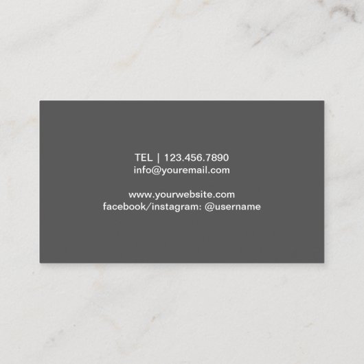 Modern Beauty Salon Logo Hair Stylist Elegant Dark Visitekaartje (Achterkant)