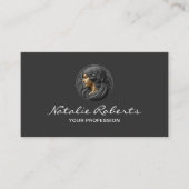 Modern Beauty Salon Logo Hair Stylist Elegant Dark Visitekaartje (Voorkant)