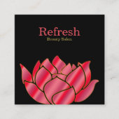 Modern Beauty Salon Roze Waterverf Lotus Flower Vierkante Visitekaartje (Voorkant)