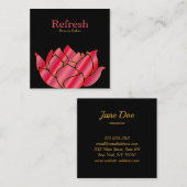 Modern Beauty Salon Roze Waterverf Lotus Flower Vierkante Visitekaartje (Voorkant / Achterkant)