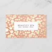 Modern Beauty Salon & Spa Faux Gold Pink Visitekaartje (Voorkant)