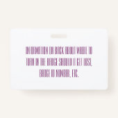 Modern Beauty Swatch Makeup Artist Afbeelding ID Badge (Achterkant)