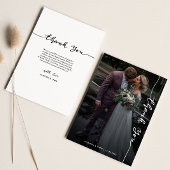 Modern bedankscript Eenvoudige trouwfoto Bedankkaart