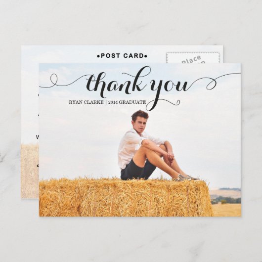 MODERN BEDANKT AFSTUDEREN POST KAART (Voorkant / Achterkant)
