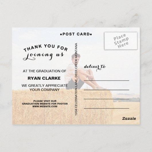 MODERN BEDANKT AFSTUDEREN POST KAART (Achterkant)