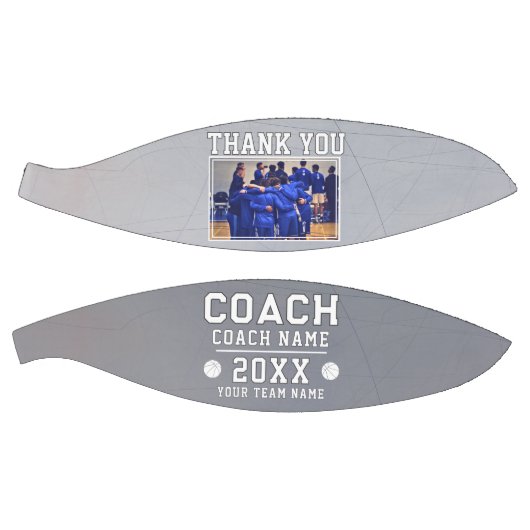 Modern Bedankt Coach Teken Team Foto Basketbal (Panelen)