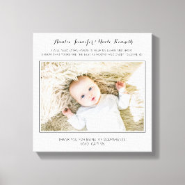 Modern Bedankt dat je mijn peetouders bent Foto Canvas Afdruk