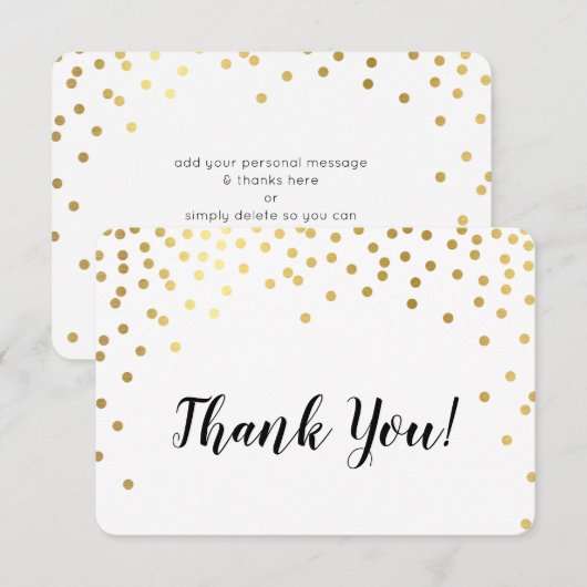 MODERN BEDANKT Glamoureuze Chic Gouden confetti Sp (Voorkant / Achterkant)
