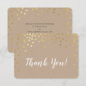 MODERN BEDANKT gouden confetti spot rustieke kraft (Voorkant / Achterkant)