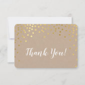 MODERN BEDANKT gouden confetti spot rustieke kraft (Voorkant)