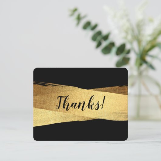 MODERN BEDANKT luxe chique gouden penseelstreek (Staand voorkant)