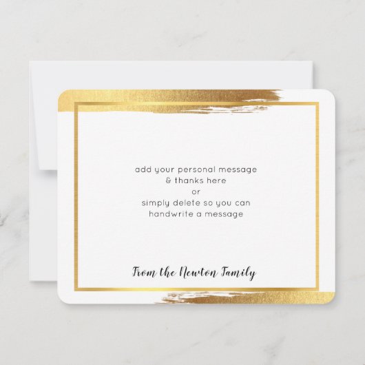 MODERN BEDANKT luxe chique gouden penseelstreek (Achterkant)